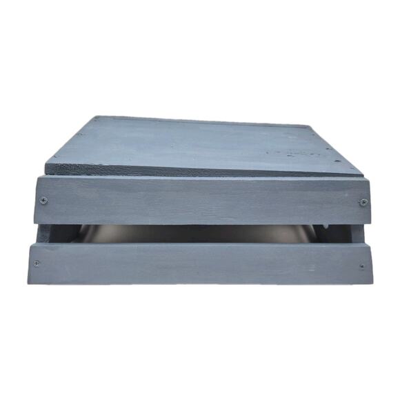 Handcrafted Country Blue Wood Crate Heart Cutouts 12x9x5" - Picture 7 of 9